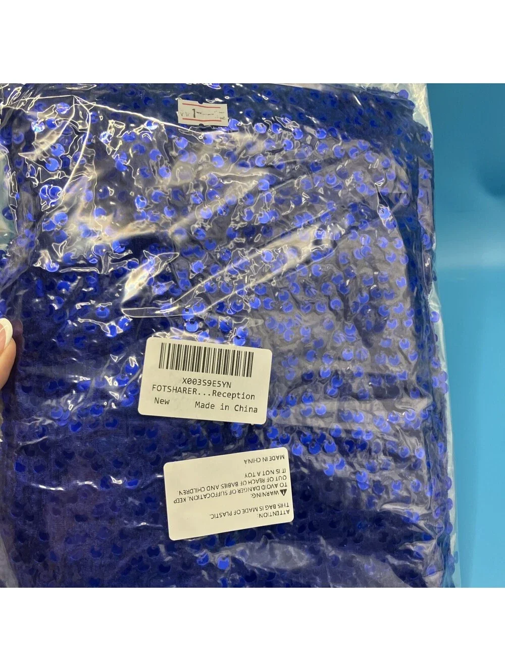 FOTSHARER Sequin Fabric by The Yard Royal Blue 2 Yards New